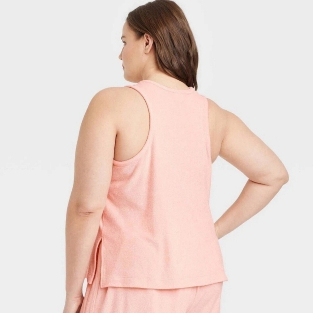 A New Day Womens Terry Tank Top Size XL Peach Razor NEW - Picture 2 of 3
